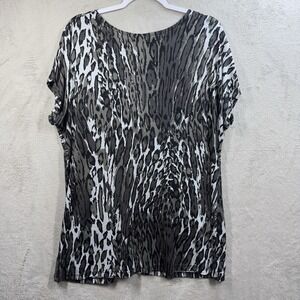 Zoey Beth Babydoll Top Plus 1X‎ Stretch Y2K Animal Print Leopard